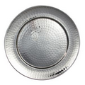 16" Hammered Stainless Steel Round Tray